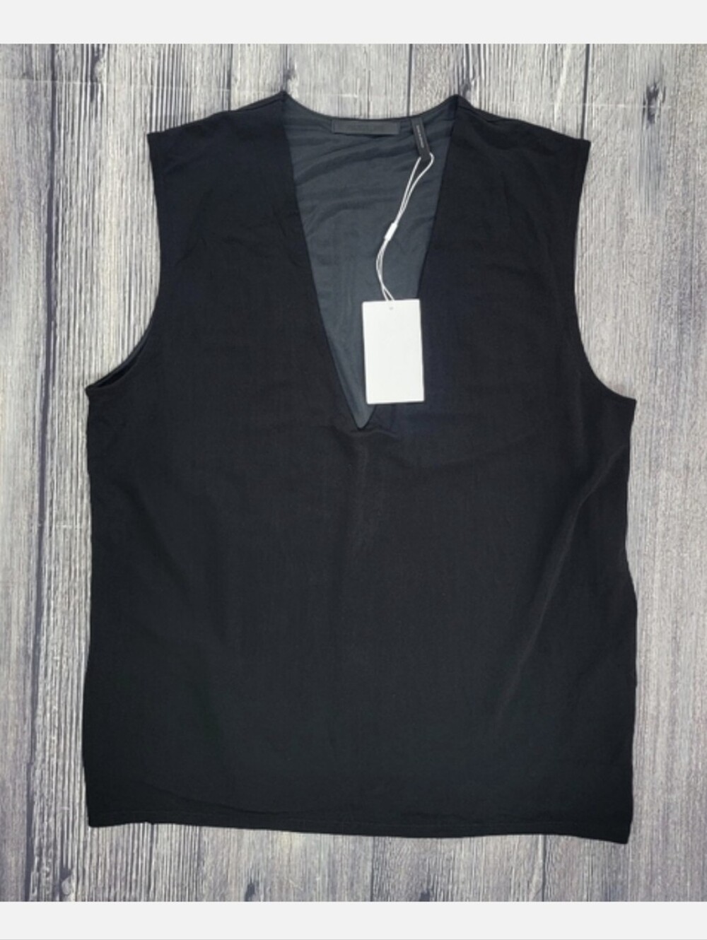 Helmut Lang NWT Deep V Neck Black Sleeveless Tank Top Blouse